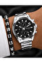 Men's Steel Cord Wristwatch Black Dial Stylish Design Steel Bracelet Gift - 5