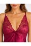Women's Burgundy Satin Lace Nightgown and Robe Set with Thin Straps, Two-Piece Set - 7