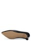 Women's Faux Leather Black Heeled Shoes - 3