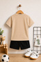 Double Heart Printed Children's Set – T-Shirt & Shorts 2-Piece Combination |   Trendy Summer Set for Ages 1-12 - 2