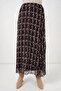 Women's Patterned Chiffon Brown Skirt - 3