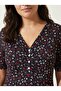 Women's Plus Size Midi Dress Floral Print V-Neck Short Sleeve Button-Down - 5