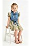 Girl's Denim Look Patterned Dress - 4