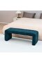 Lizza Bench | Multi-Functional Stool | Upholstered Footrest Without Storage L126xW42xH45cm -Teal Blue
