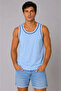 Men's sports tank top bicycle collar sleeveless summer tank top - light blue - 3