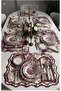Ocean Linen American Service Set for 6 People (19 Pieces) Burgundy