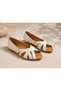 Genuine Leather Cross-Strapped Comfortable Summer Casual Women's Ballerinas - 3