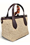 Brown, Straw Look, Scarf, Crossbody Strap, Minimalist, Hand & Shoulder Women's Bag - 6