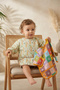 Mamino Safari and Teddy Bear Patterned Set of 2 - Long Sleeve, Liquid-Proof, Stain-Resistant Baby Food and Activity Set - 2