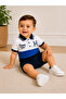 Baby Boy Polo Collar Shorts Set 2-Piece Summer Children's Set Navy Blue White - 3