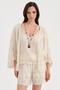 Women's Jacket with Complete Embroidery Detail and Bat Sleeve Design