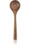 Acacia Wood Slotted Round Spoon – Solid Wooden Skimmer and Serving Spoon - 2