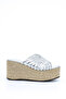 Rs 18135 Straw Platform Heeled Slippers - 2