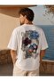 Ethnic Ceramic Cubes and Anatolian Motif Floral Printed Oversize Design T-Shirt - 3