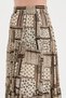 Women's Brown Print Detailed Design Long Skirt with Elastic Waist - 5