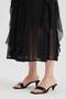 Women's Polka Dot Patterned Long Skirt with Ruffle Detail and Elastic Waist Design - 7