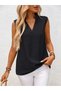 Women's Strappy High V-Neck Long Aerobin Blouse - 5