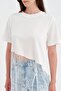 Women's 100% Cotton Lace Detailed Design Tunic Tshirt - 5