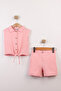 Girl's Muslin Shirt Shorts Suit - 2