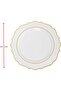 Sunny Premium Disposable Plastic Plates Gold Flower Design - 10 Pack Heavy Duty Fancy Party Plates - 3