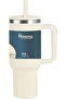 Double Wall Insulated Travel Mug with Foldable Sip Spout, 1200 ml Capacity, White