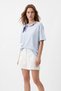 Baby Blue Crew Neck Chain Scarf Detail T-Shirt 26828 - 2