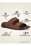 Men's Orthopedic Daily Non-Slip Sole Soft Leather Buckled Indoor/Outdoor Slippers - 3