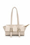 Bella Buckle Detailed Women's Shoulder Bag Cream