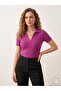 Women's Polo Neck Short Sleeve Blouse