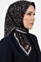 Women's Gray Black Floral Patterned Stitched Writing Pad