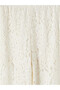 New Season Beige Women's Lace Trousers with Elastic Waist - 2