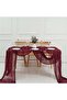 Mothers Day Table Runner Burgundy Cheesecloth Table Runner 4m Boho Gauze Cheese Cloth Runner Rustic Sheer Runner - 6