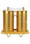 Gold Metal Cutlery Holder Set with Stand – 2 Cups Kitchen Utensil Organizer, Spoon Fork Storage Rack, Luxury Countertop Organizer - 2