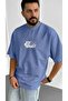 Men's Oversize Casual T-Shirt Earth Blue - 2