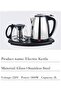 Modern Electric Tea Kettle With Glass Teapot Set 2.0L Large Capacity 1800W Rapid Heating Stainless Steel Finish - 2