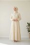 Ecru Women's 100% Cotton Muslin Fabric Dress Buttoned Shirt Collar Long Hijab Dress Anti-Sweat Summer Dress - 7