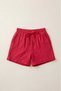 Coral Red Women's 100% Cotton Muslin Fabric Shorts with Elastic Waist, Double Pockets, Comfortable Cut, Summer Shorts - 5