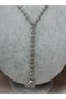 Silver Color Ball Chain Y Necklace Long Dangle Minimalist Women's Necklace - 2