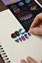 Gıpta Good Vibes Hologram Sticker Set – 3D Shiny Effect Notebook and Phone Stickers 21 cm - 3