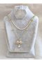 Gold Color Double Vip Necklace with Zircon Stone and Angel Wing Pendant Detail - 2