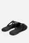 Women's Black Mesh Detailed Buckle Slippers - 3