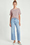 Striped Oversize Knitted T-Shirt Lcr0124 Sugar Pink - 2