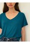 V-Neck Camisole Flowy T-Shirt Top Women's Petrol - 5