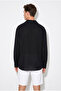 Men's Black Breathable Half Oversize Muslin Fabric Long Sleeve Collared Shirt 60001001 - 6