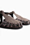Kiera Genuine Leather Mink Suede Belted Women's Sandals - 4