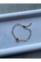 Amber Stone Heart Chain Steel Bracelet Handmade Non-Tarnish - 2
