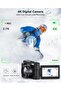 4K Digital Camera for Beginners & Teens, Autofocus 48MP Vlogging Camera for YouTube, 3'' 180°Flip Screen Camera with Flash 16X Zoom, 32G Card Battery Charger Black, Easy to Use - 2