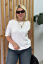 White Single Sleeve Accessory Detailed Viscose Plain Knitwear - 4