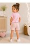 Girl's Duck Print Shorts Set Pink T-Shirt Pink Shorts Summer 2-Piece Set 1-4 Years - 5