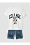 Lcw Kids Ecru Bear Teddy Printed Boys' Shorts Pajama Set - 3